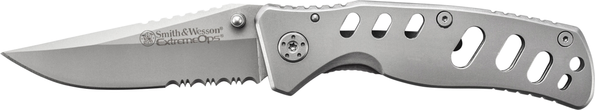 Saw-ck11hs 2018 Smith & Wesson Extreme Ops 40 Percent Serrated Clip Point Blade With Pocket Clip