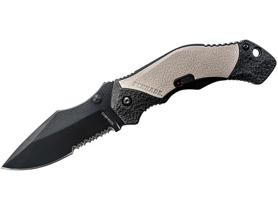 Sch-scha4bgs 2017 Schrade Magic Assisted 40 Percent Serrated Edge Blade With Handle, Black & Grey