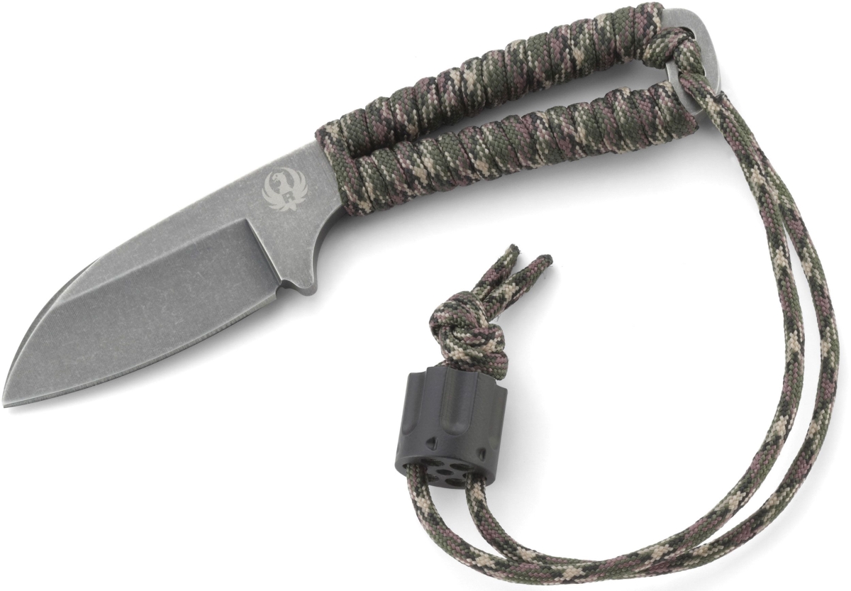 Rug-r1301k 2019 Ruger Cordite Compact Full Tang Fixed Blade Modified Drop Point Knife, Black