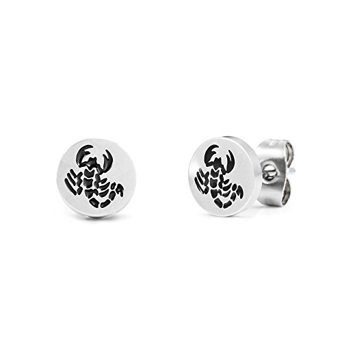 -m1339-23 Mens Stainless Steel Graphic Lobster Stud Earring
