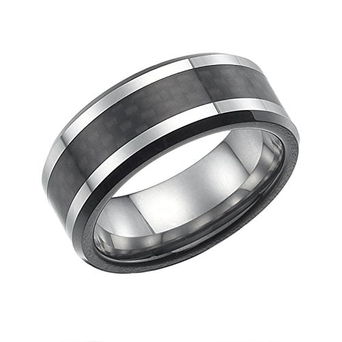 -m504-18-12 Ultra Sleek Stylish Tungsten Pattern Ring For Men