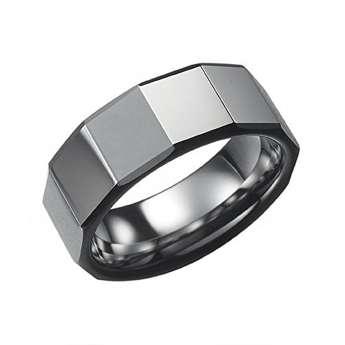 -m533-18-7 Ghost Black Geometric Stylish Tungsten Ring For Men