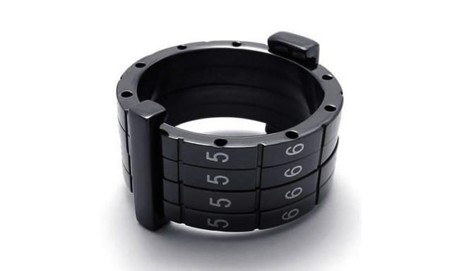 -m929-18-7 Personalized Stainless Steel Date Engagement & Birthday Ring For Men