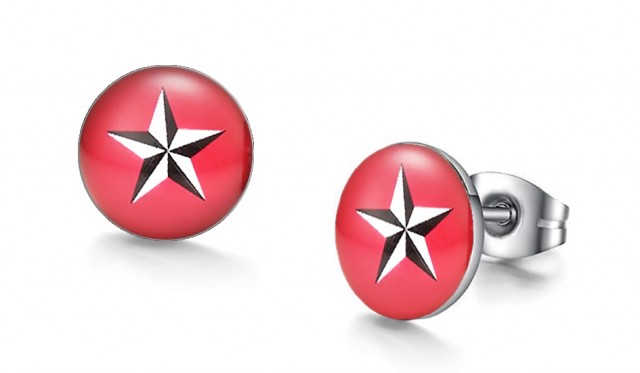 -m1093-23 Nautical Star Graphic Stud Iconic Earrings For Men