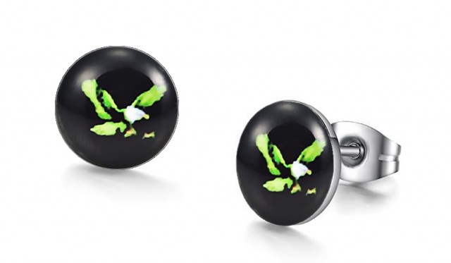 -m1369-23 Swooping Eagle Graphic Stud Iconic Earrings For Men