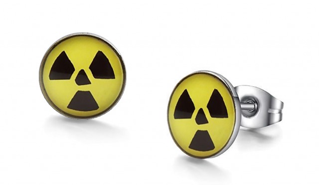 -m963-23 Nuclear Graphic Stud Iconic Earrings For Men