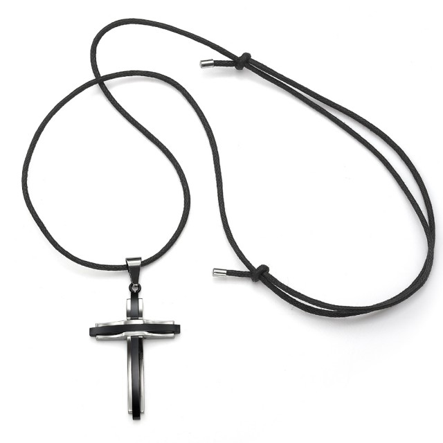 -x745-7 Stainless Steel Cross On Chain Necklace
