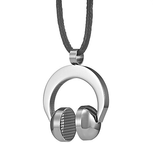 -x865-7 Stainless Steel Headphones On Black Cord