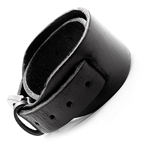 -c1443-9 Mens Dark Brown Leather Adjustable Fashion Bracelet