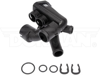 Dorman 902-920 Engine Coolant Thermostat Housing Assembly for 2004-2009 Audi, 2007-2010 Seat & 2000-2005 Seat - Black