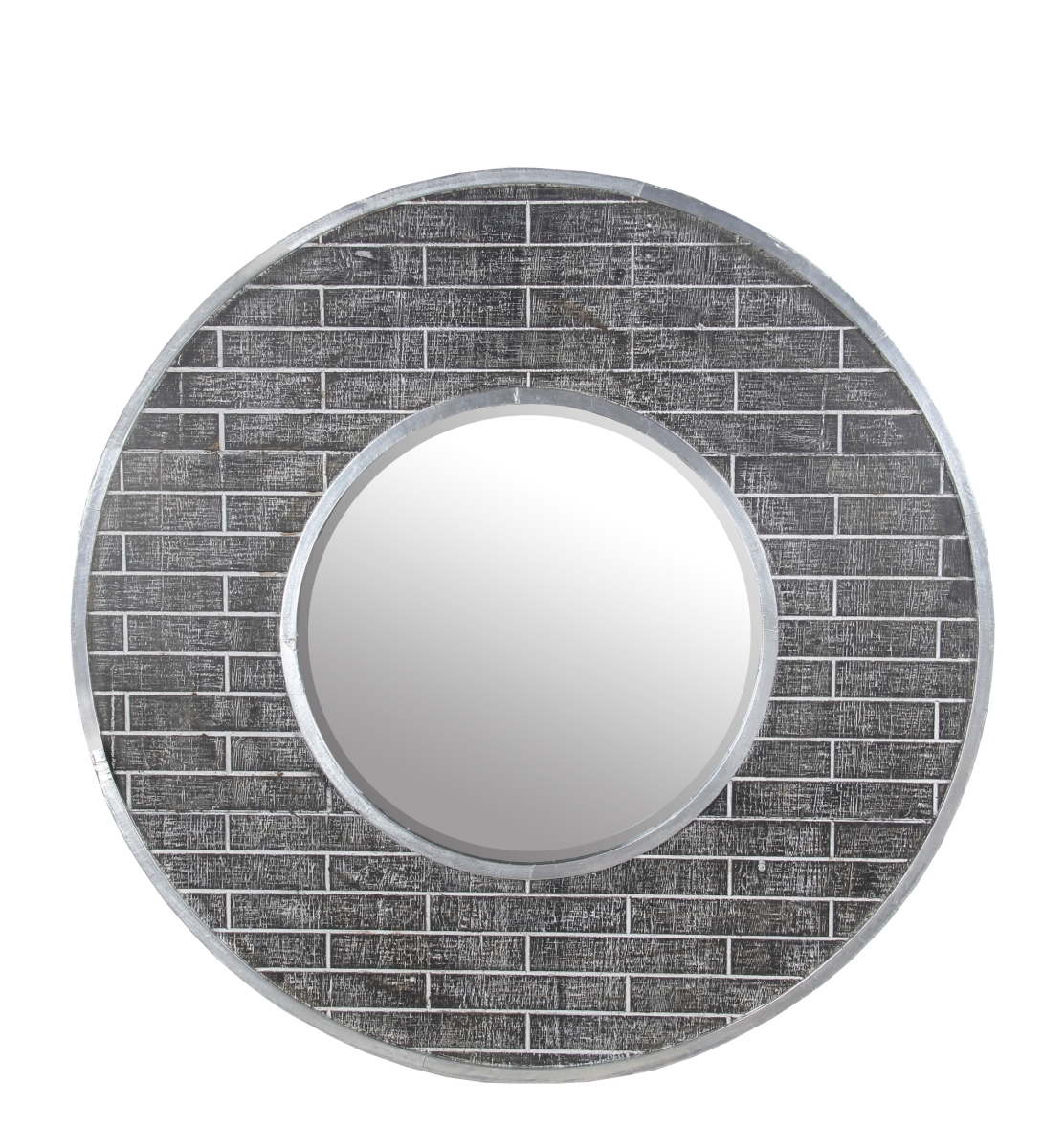 11078 Round Beveled Mirror - Aluminum
