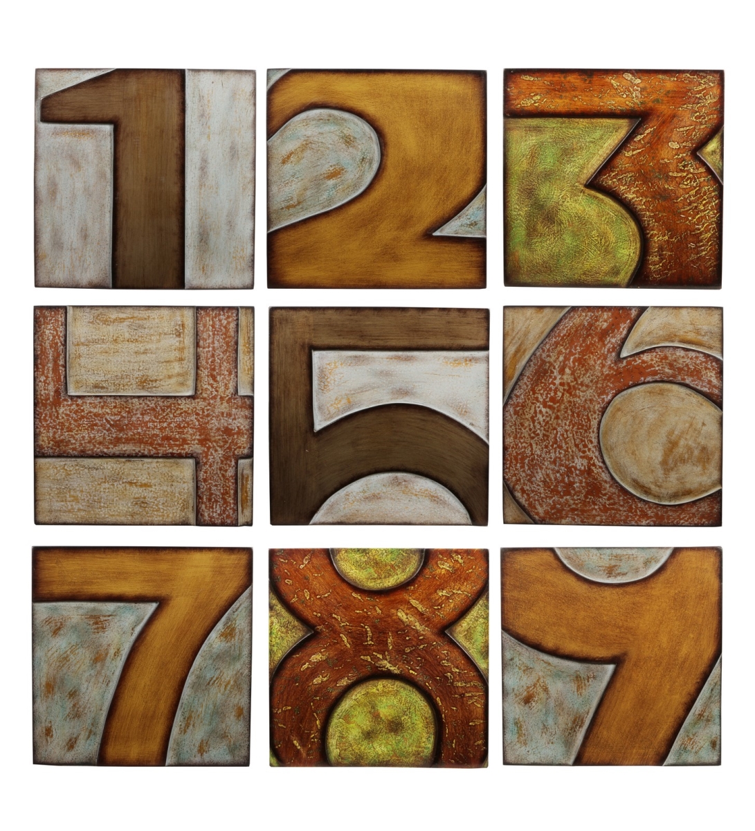 63068 9 Piece Wood Numbered Wall Decor