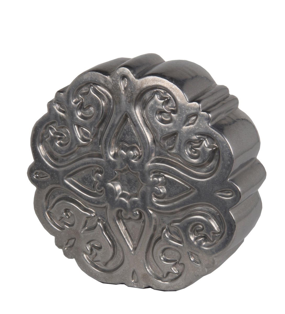 66954 12.5 X 4 X 11.5 In. Pewter Flower-pattern Ceramic Figurine, Small