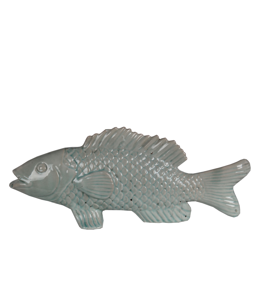 66997 16.5 X 3 X 6.5 In. Ceramic Fish Statue, Blue