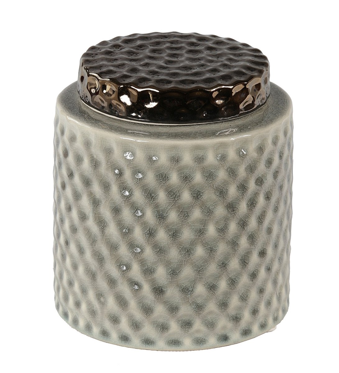 73011 6.5 X 6.5 X 7.5 In. Ceramic Lidded Vase, Small