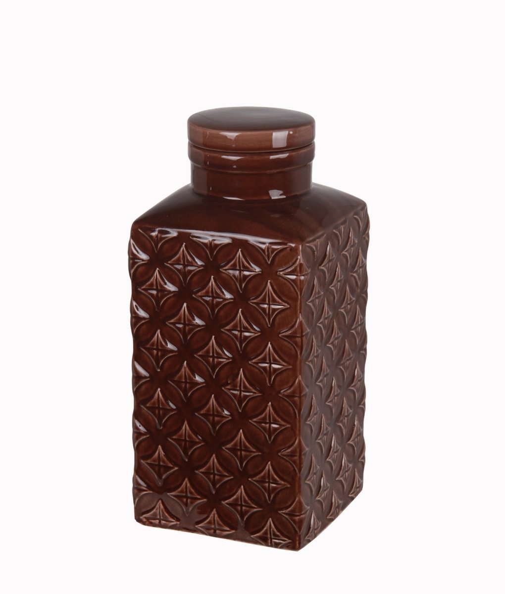 84109 7 X 7 X 15.5 In. Ceramic Jar With Lid, Large