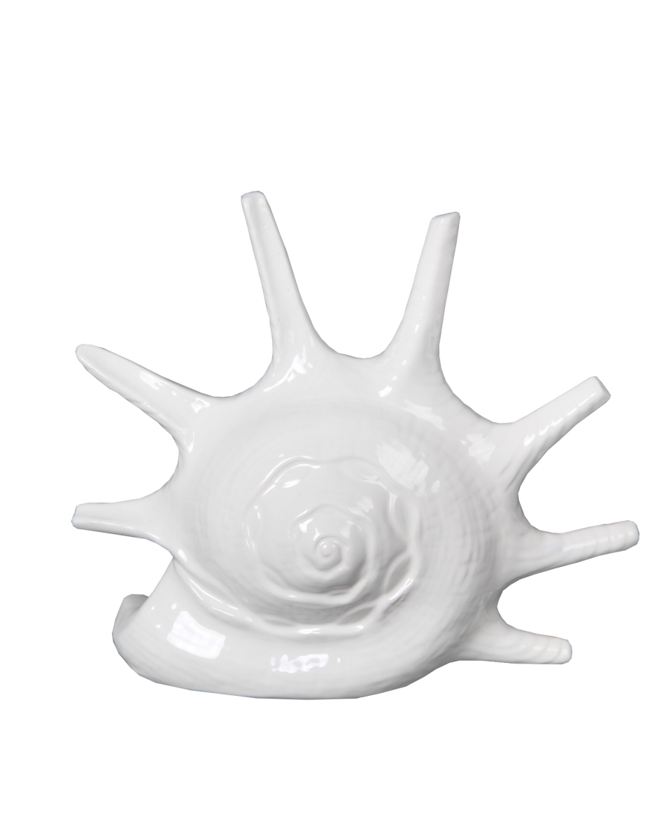 84198 13 X 5 X 11.5 In. Ceramic Seashell, White