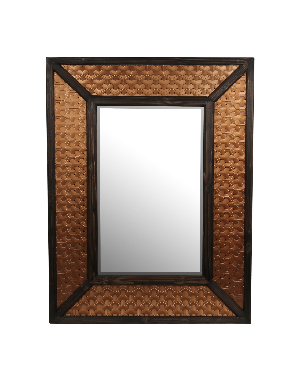 36 X 2.5 X 40 In. Wood & Metal Mirror - Copper
