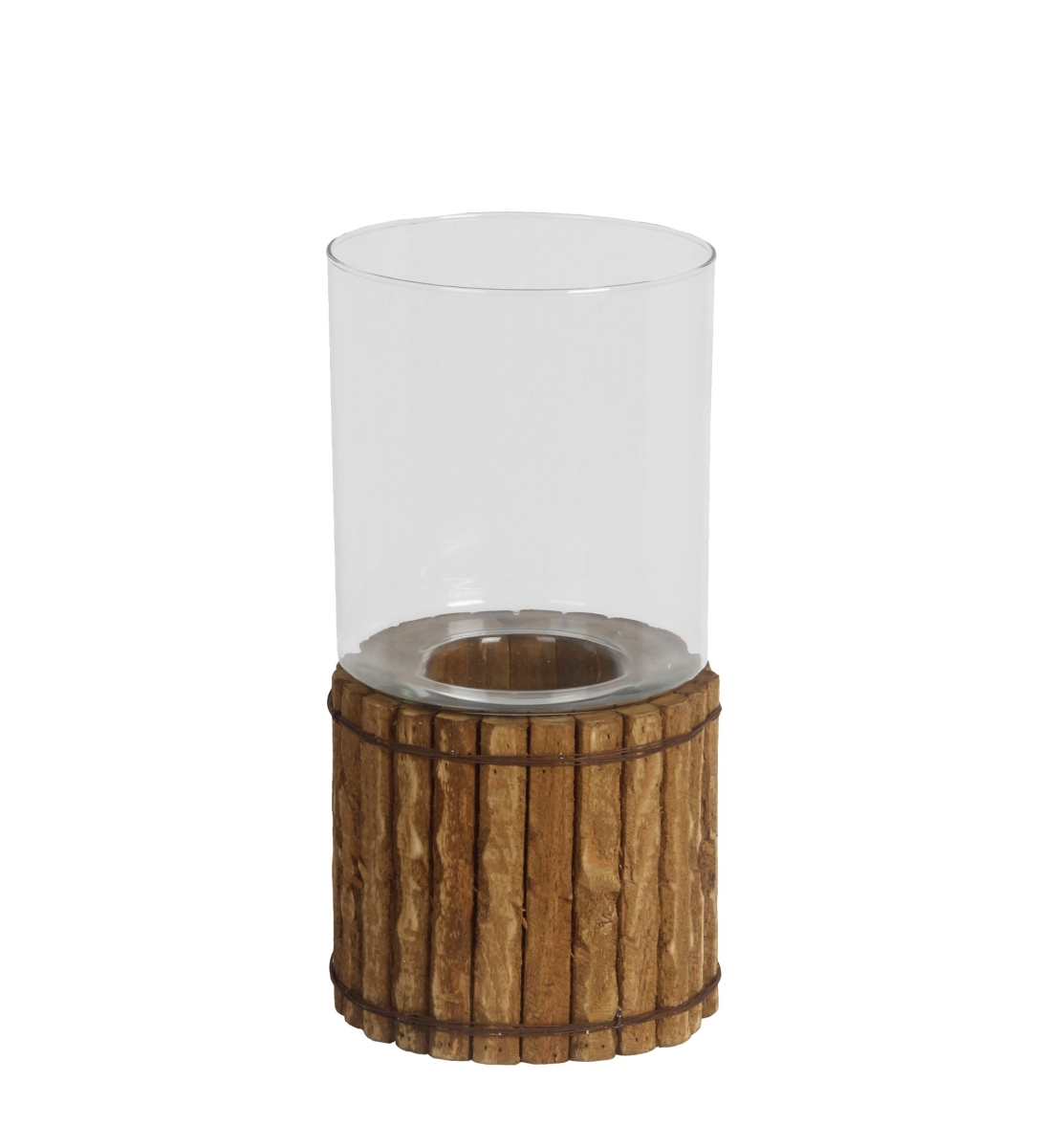 88799 8 X 8 X 15.5 In. Organic Wooden Candle Holder, Large