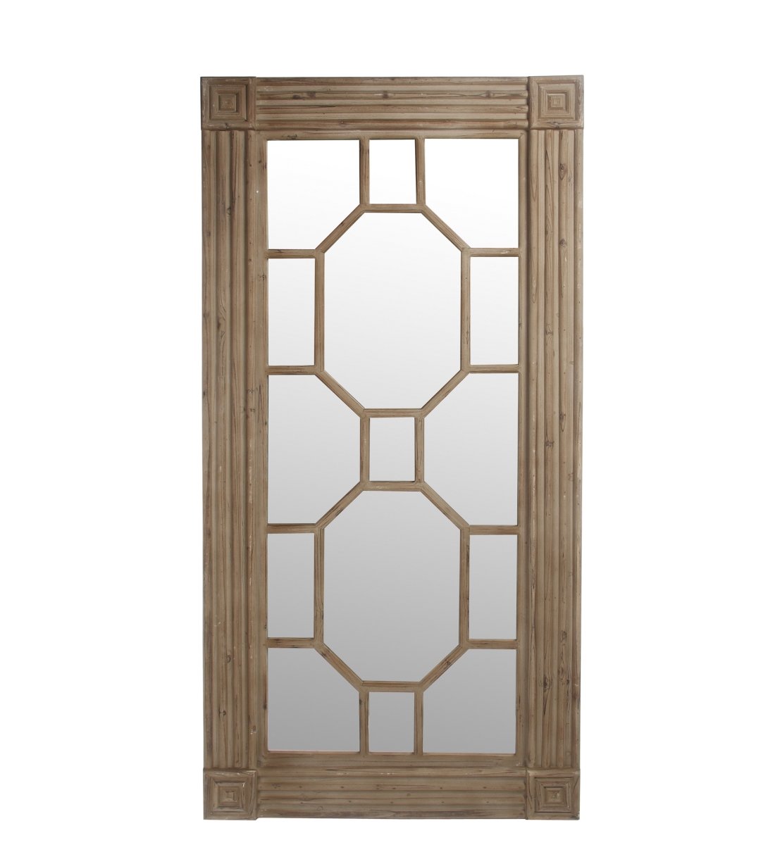 76024 Carved Wood Mirror - Natural
