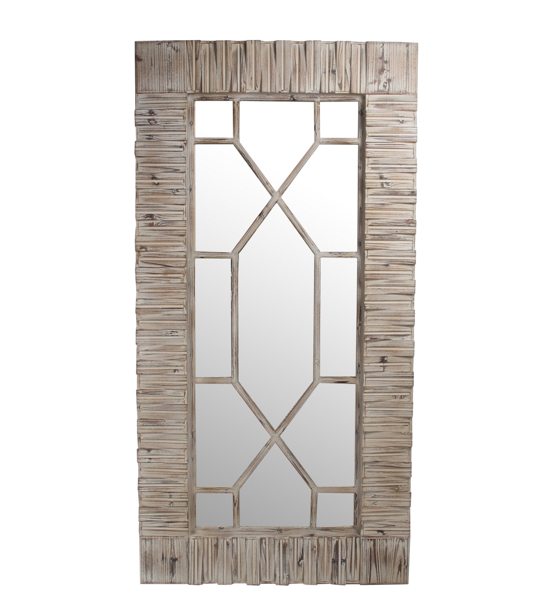 76025 Carved Wood Mirror - Natural