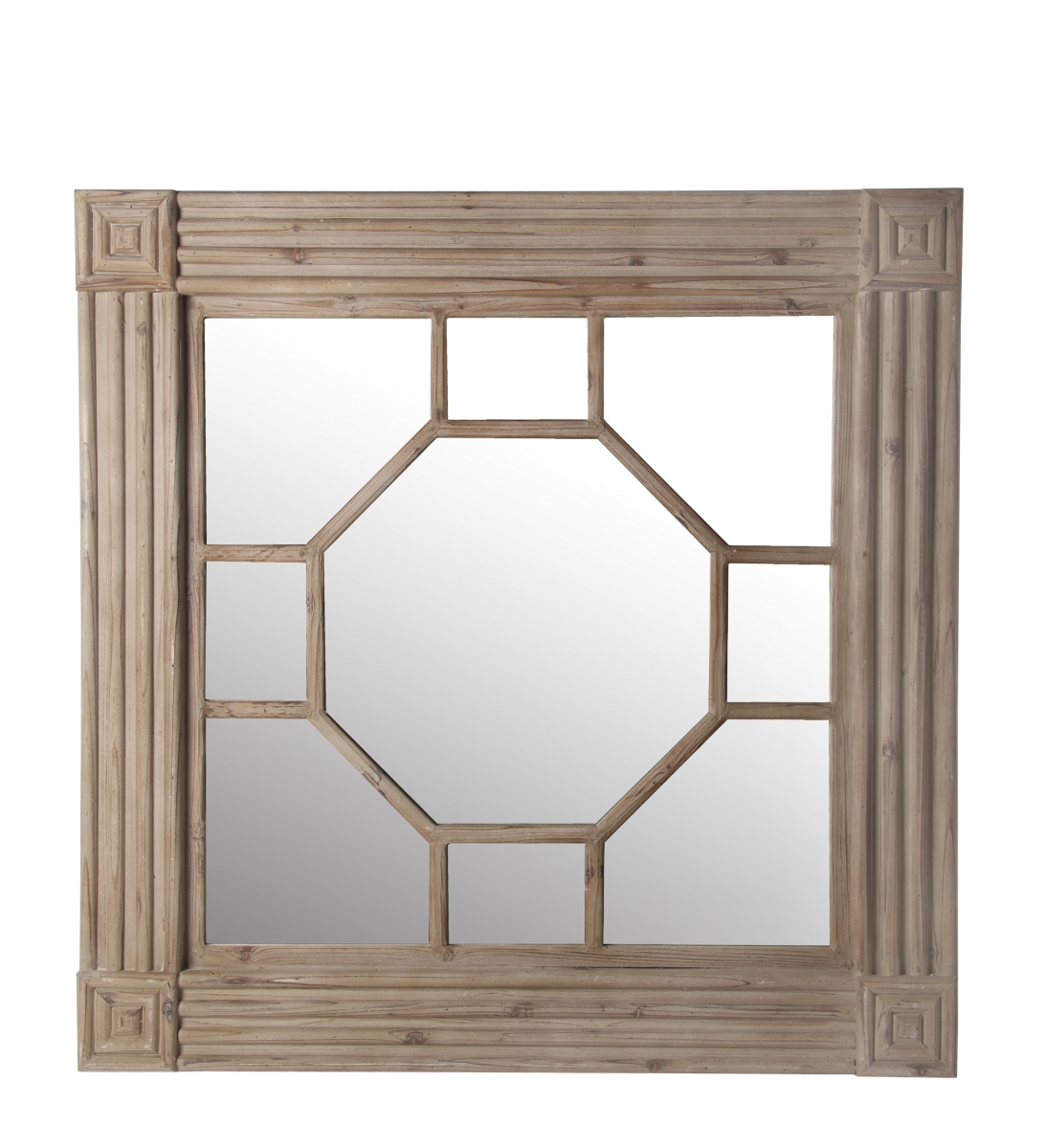 76026 Carved Wood Mirror - Natural