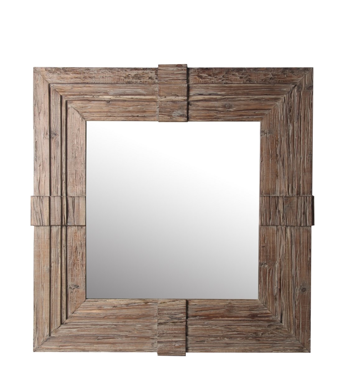 76027 Carved Wood Mirror - Natural