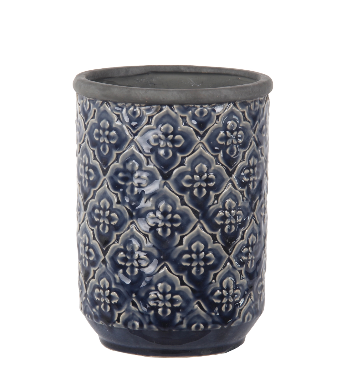 UPC 805572000478 product image for 007-00014 6 x 6 x 8.5 in. Traditional Ceramic Round Pot, Dark Blue | upcitemdb.com
