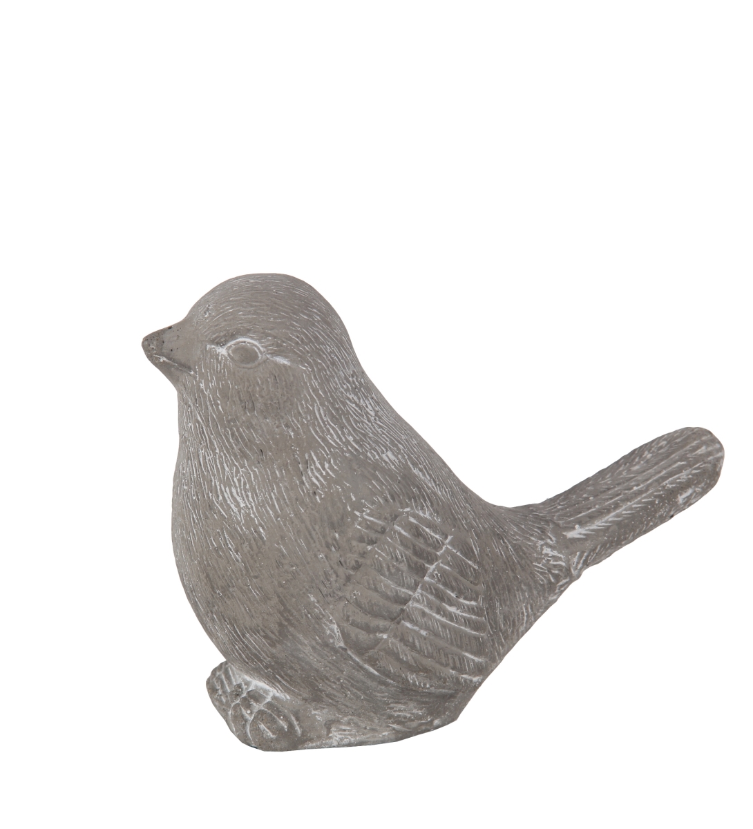 007-00015 7 X 4 X 5.5 In. Traditional Cement Bird With Head Up, Grey