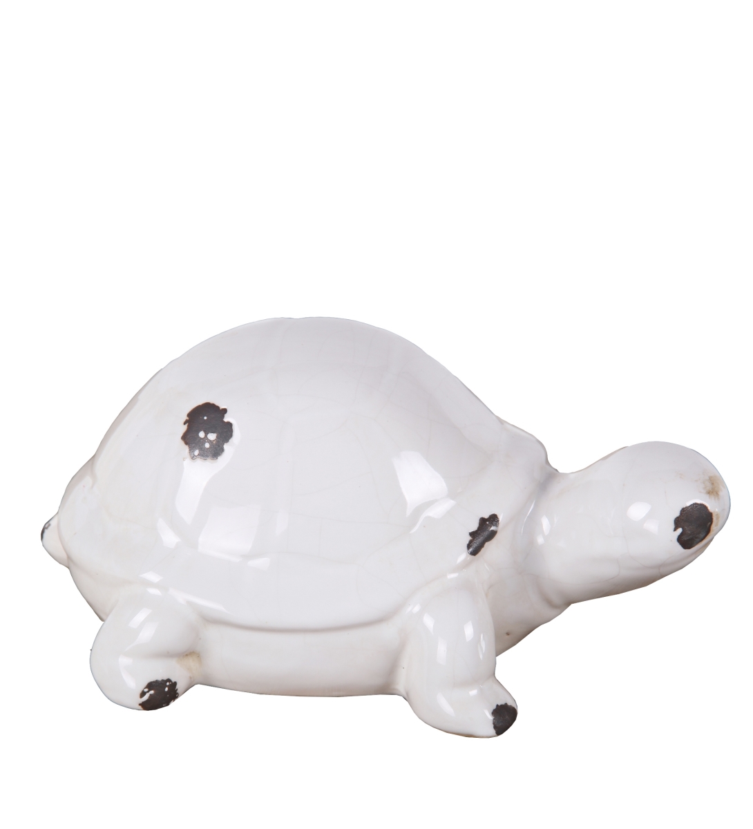 007-00021 9 X 6 X 4 In. Traditional Ceramic Turtle, Antique White