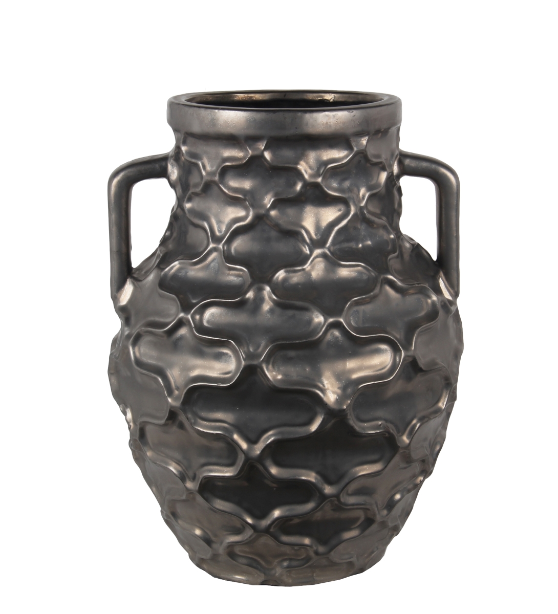 20278 Contemporary Ceramic Vase, Silver - Large