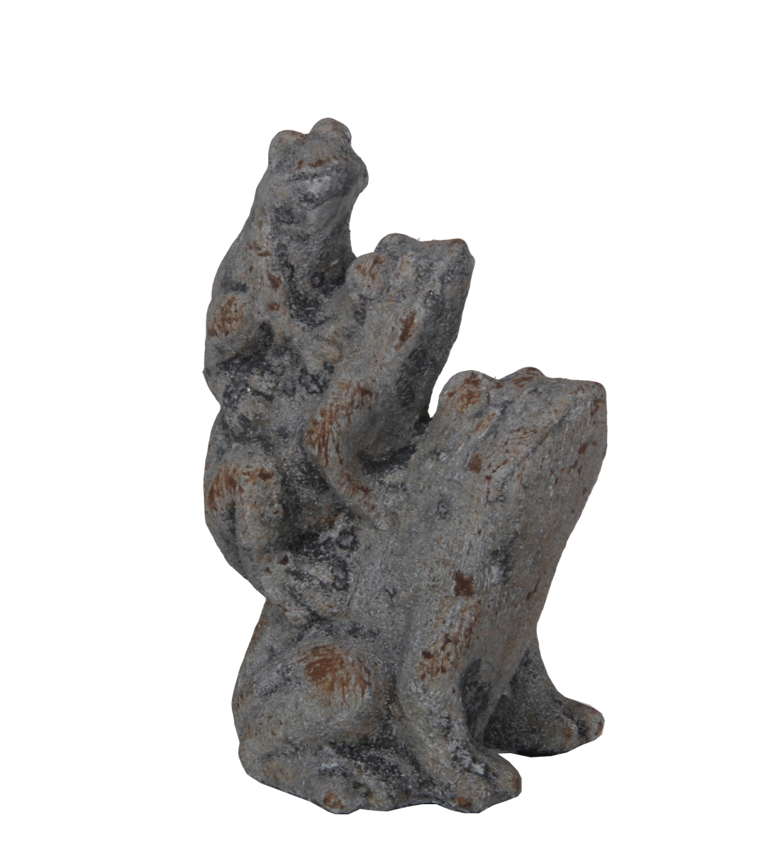 20307 6 X 5 X 9 In. Traditional Ceramic Frogs Statue, Grey