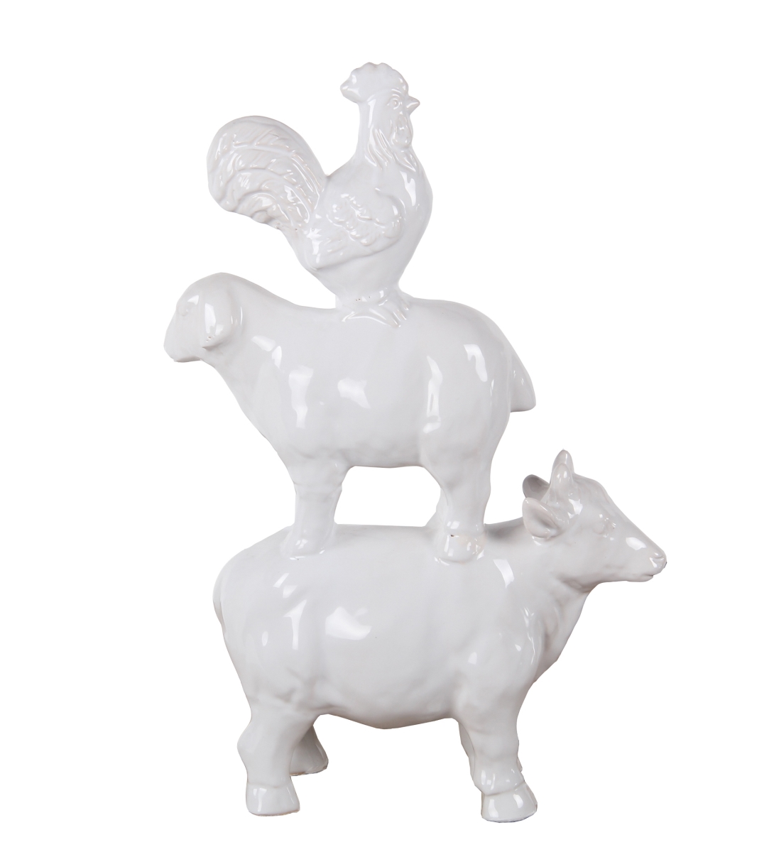 20311 9.5 X 3.5 X 14.5 In. Traditional Ceramic Animals Statue, White