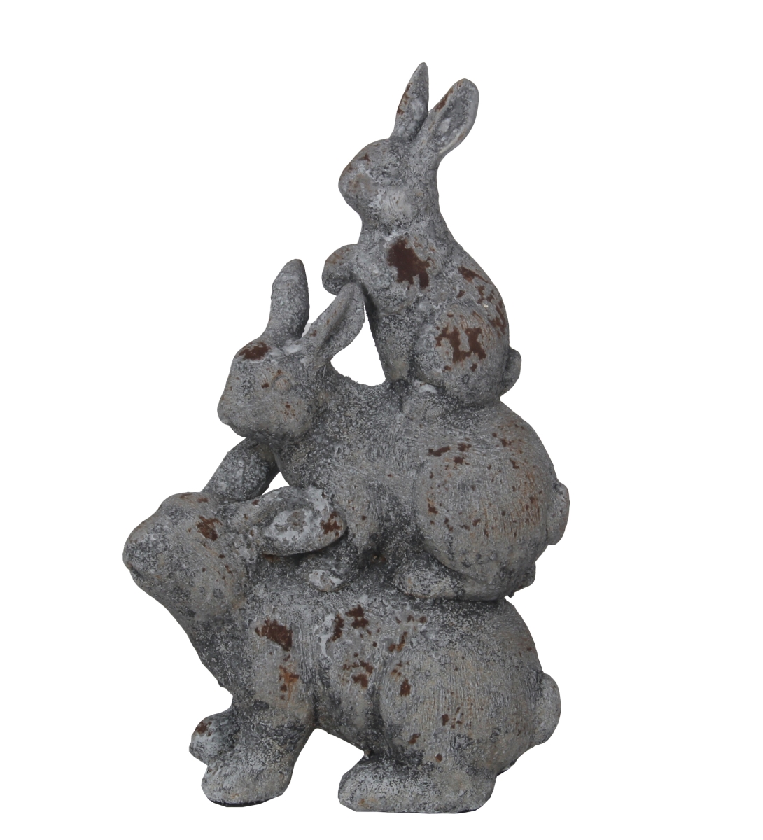 20312 9 X 5 X 14.5 In. Traditional Ceramic Bunny Statue, Grey