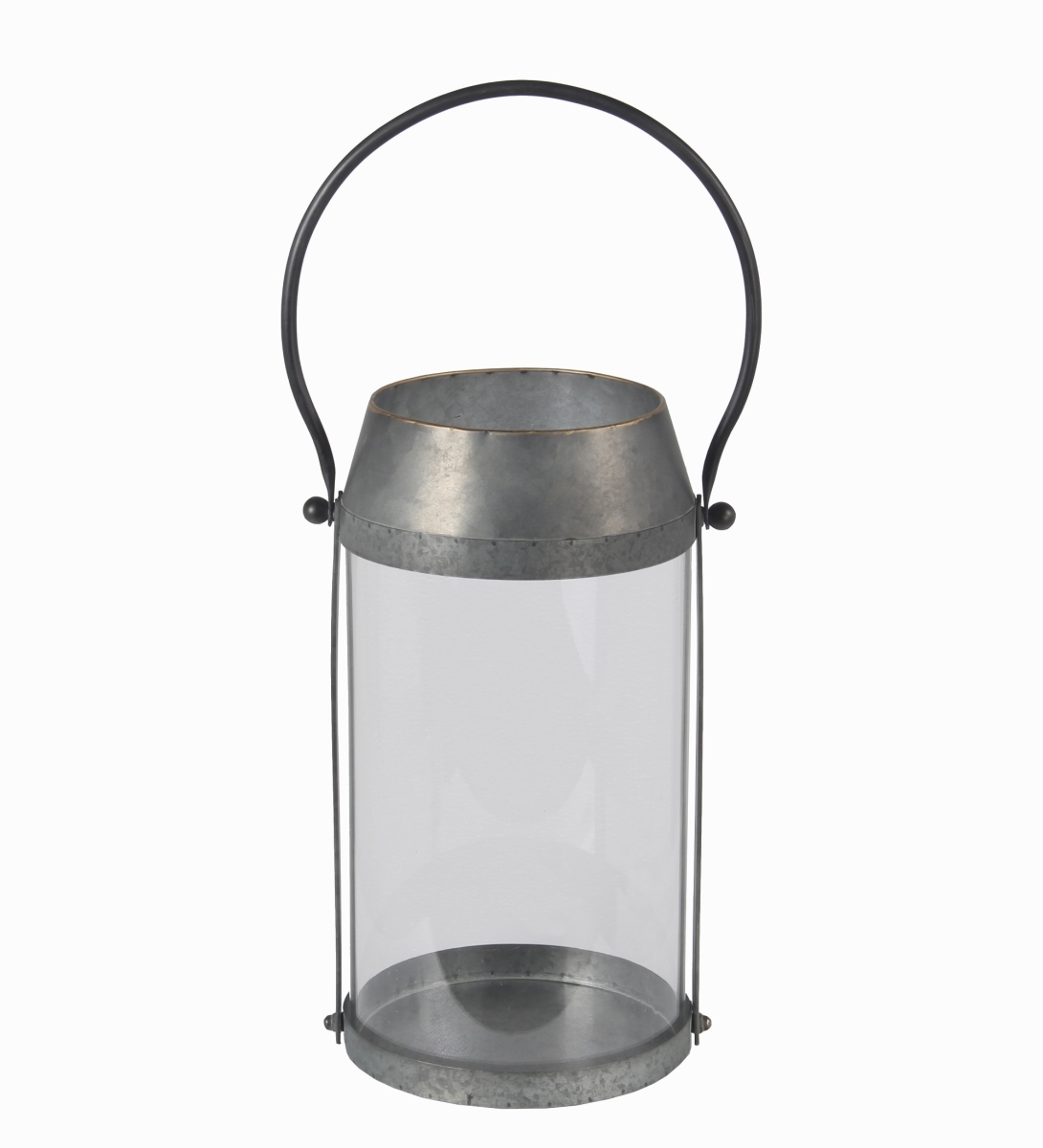 21034 Iron Candle Lantern, Silver - Large