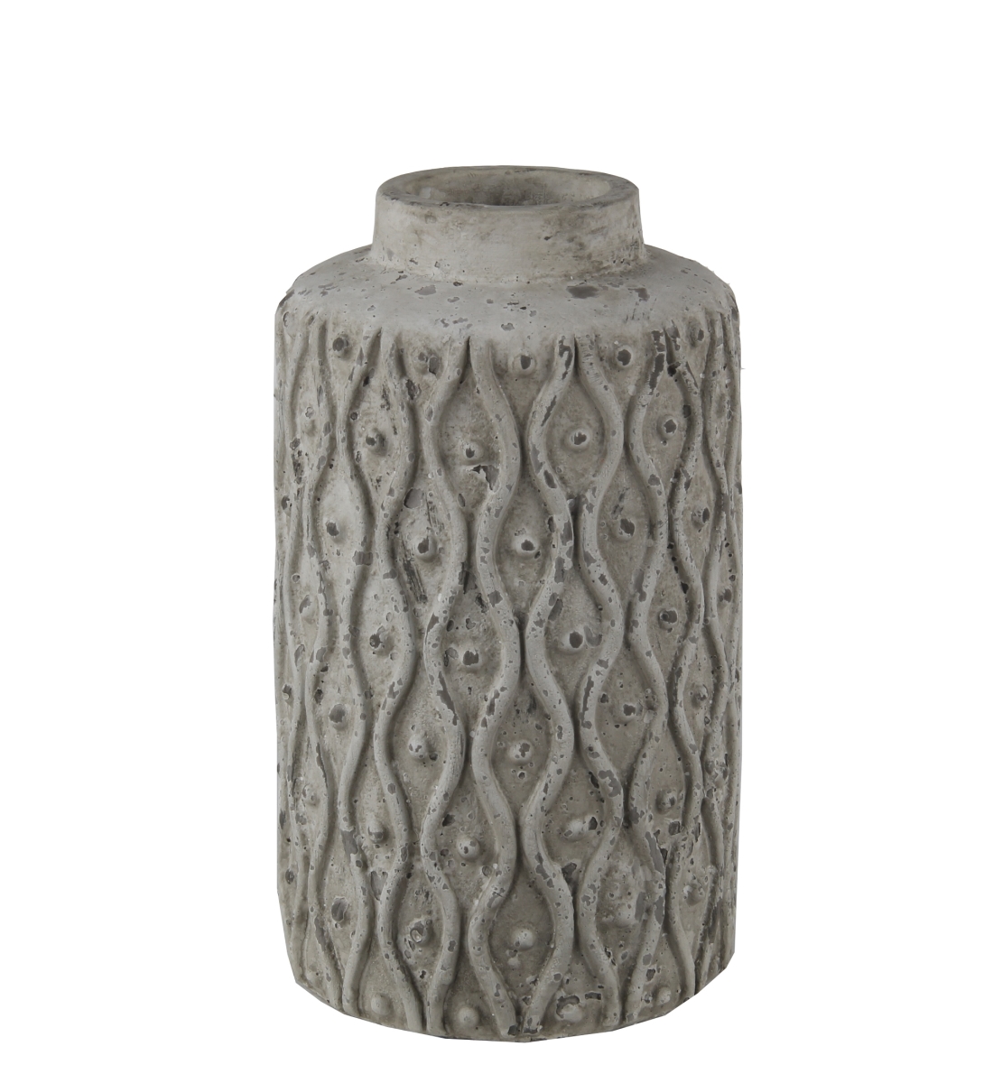 34441 6 X 6 X 10.5 In. Transitional Ceramic Vase, Stone