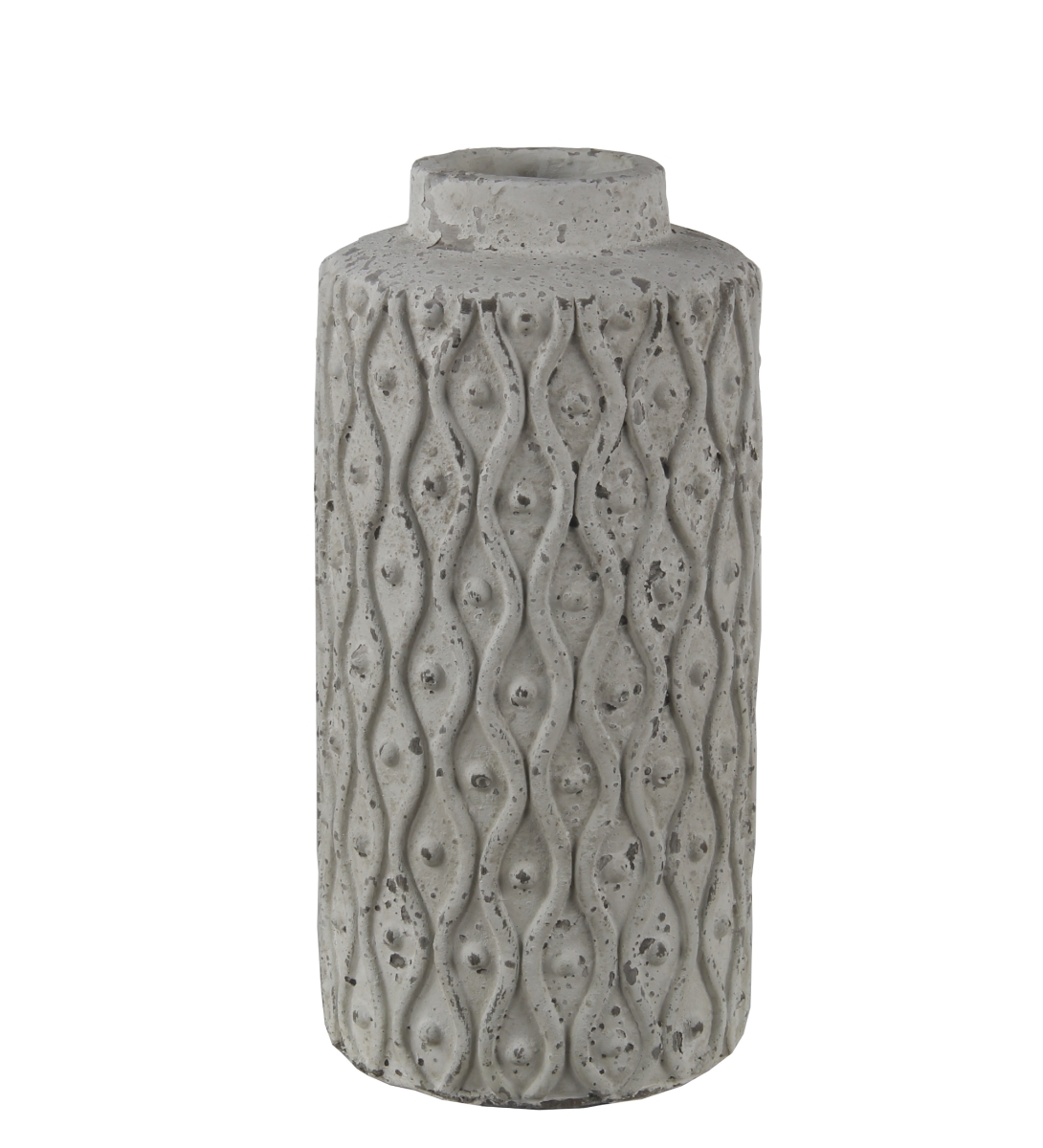 34442 5.5 X 5.5 X 12 In. Transitional Ceramic Vase, Stone