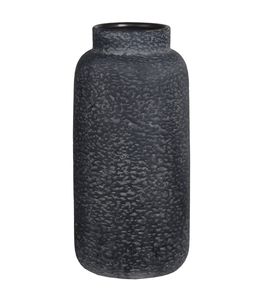 78210 6 X 6 X 13 In. Contemporary Ceramic Vase, Textured Grey - Large