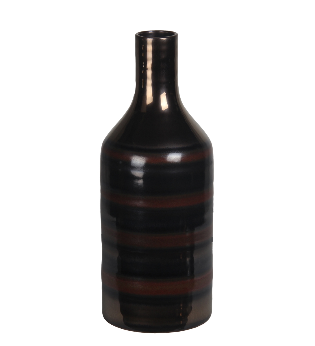 78215 5 X 5 X 13 In. Two Tone Brown Ceramic Vase, Small