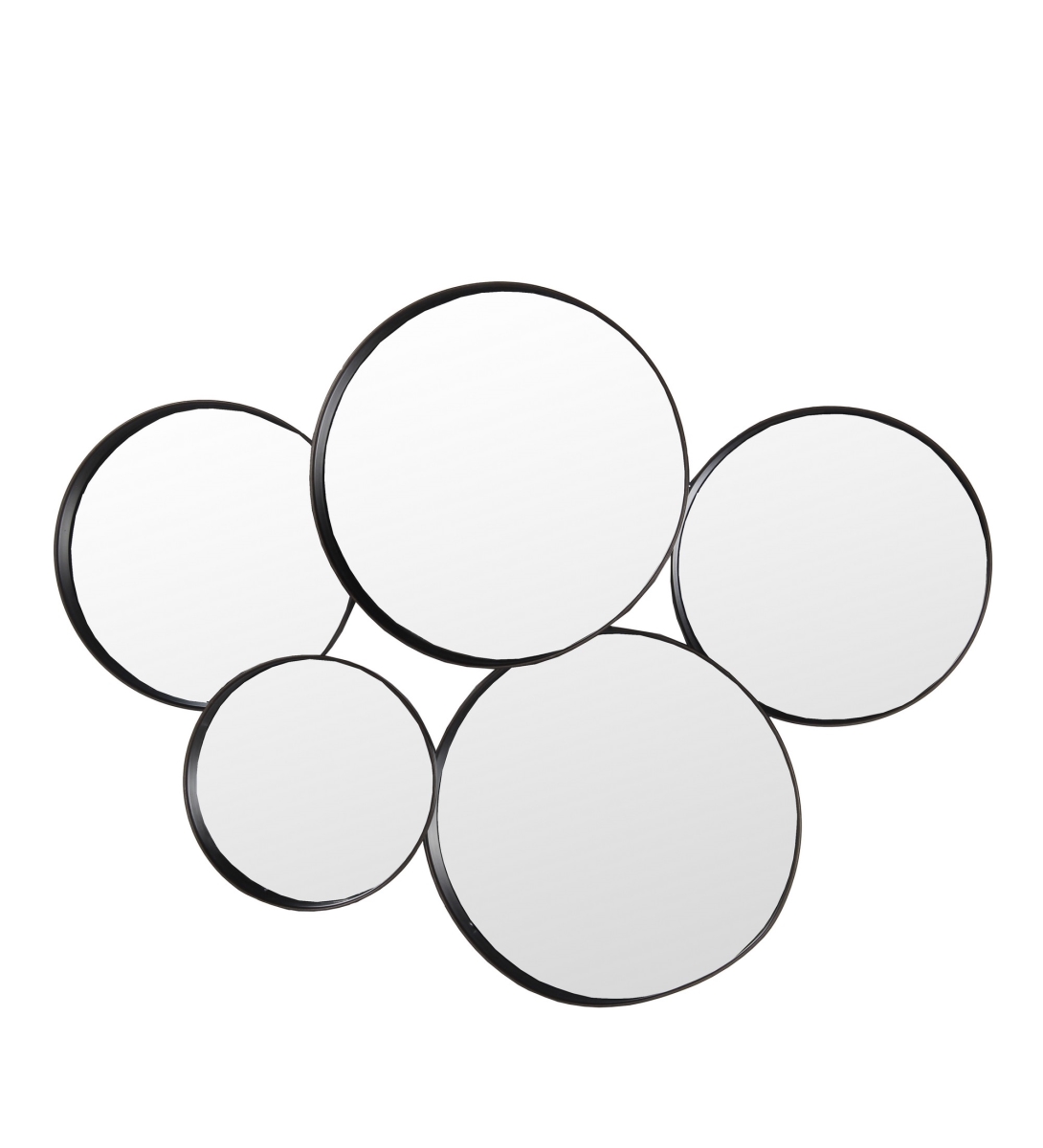 21060 30 X 24 X 4.5 In. 5-mirror Round Dark Silver Metal Wall Decor