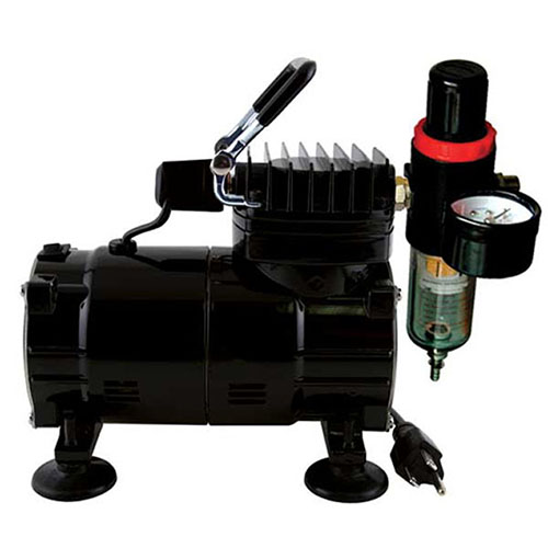 1 By 8 Hp Compressor With Regulator & Auto Shutoff, Black