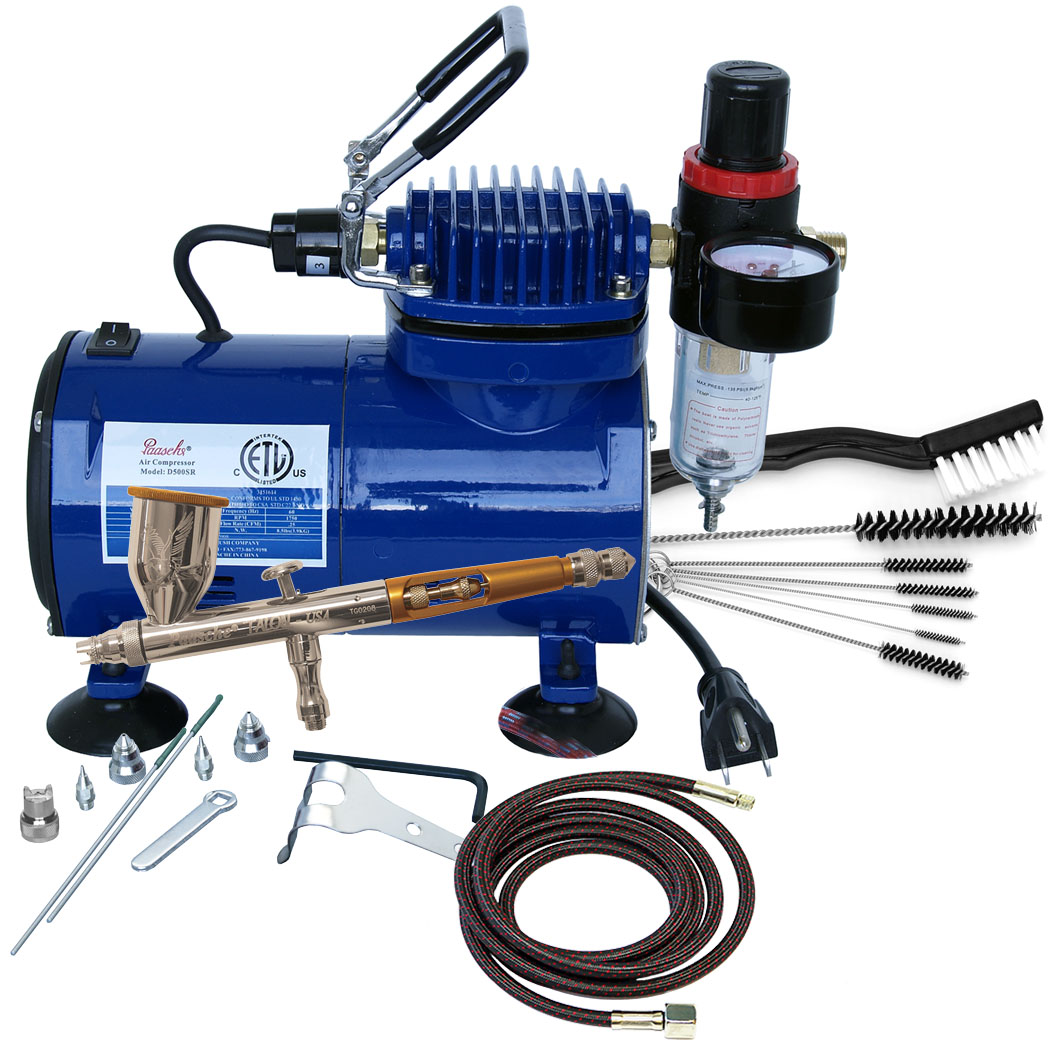 Tg-100d Gravity Feed Airbrush & Compressor Package For Tg-3f, D500sr & Ac