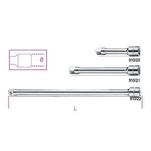 009100820 0.38 In. Drive Extension Bars - White & Black