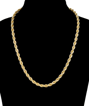 6 Mm & 20 In. 14k Gold Plated Rope Chain Necklace