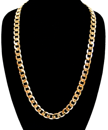 Ffn22030gldgd 12 Mm & 30 In. 14k Gold Plated Cuban Chain Link Necklace