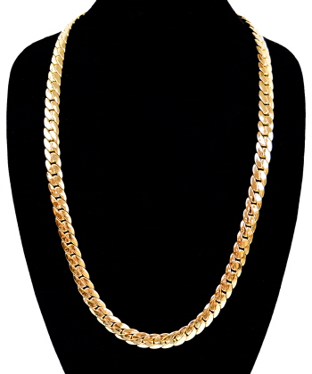 10 Mm & 30 In. 14k Gold Plated Miami Cuban Chain Link Necklace
