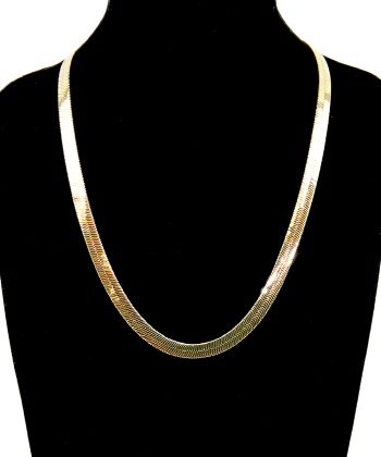 Ffn6040gldgd 7 Mm & 20 In. 14k Gold Plated Herringbone Chain Necklace