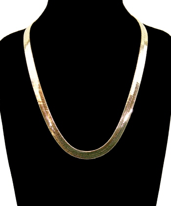 9 Mm & 20 In. 14k Gold Plated Herringbone Chain Necklace