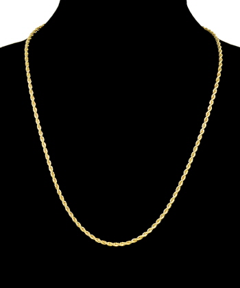 Ffn800420gldgd 2.4 Mm & 20 In. 14k Gold Plated Rope Chain Necklace