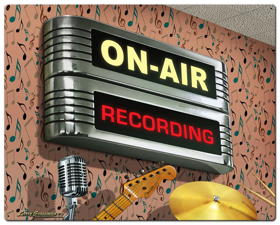 Lg836 24 X 30 In. On Air Recording Satin Metal Sign